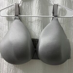 Cacique 38G Gray Full Coverage Underwire Bra Smooth Satin Feel